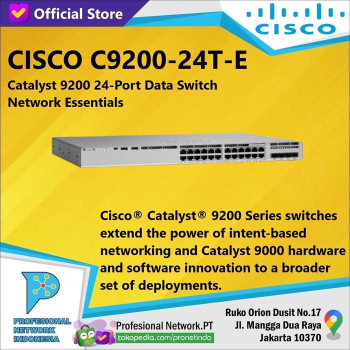 Promo Cisco C9200-24T-E Catalyst 9200 Series Switch + SmartNet Cicil 0% ...
