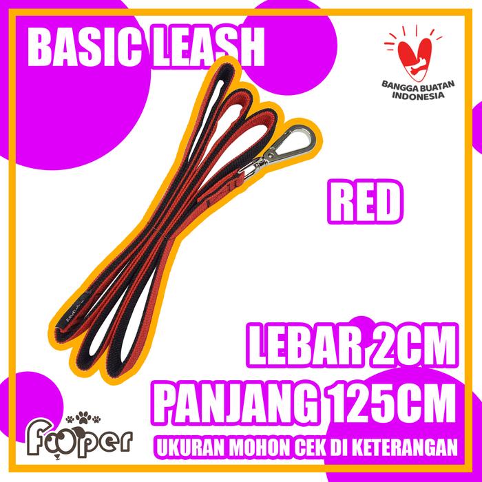 Gambar Basic Dog Leash Tali Tuntun Anjing Small - Medium - Red dari Fooper undefined Tokopedia
