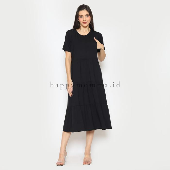 Gambar Baju Hamil Dress Daster Menyusui Tunik Busui Friendly All Size Valerie - Black, M dari Baju Hamil Menyusui Happymomma undefined Tokopedia