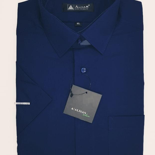 Gambar Kemeja Pria Alisan Slim fit Lengan Pendek B7 ( dongker ) - B7 ( Dongker ), no 14.5 = S dari VISI AR undefined Tokopedia