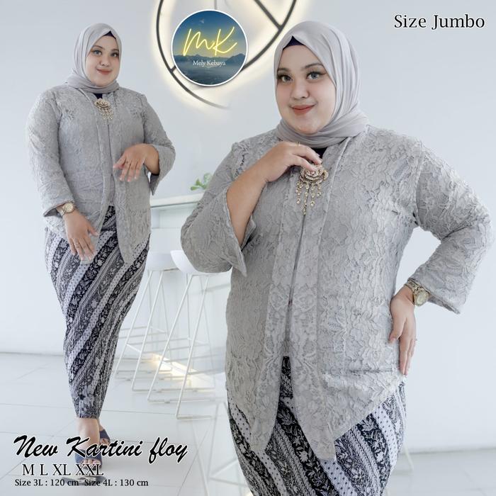 Gambar SETELAN KEBAYA FLOY JUMBO LD 130 / KEBAYA KUTUBARU FLOY /KEBAYA WISUDA - Abu-abu, XXL dari Erika.Kebaya undefined Tokopedia