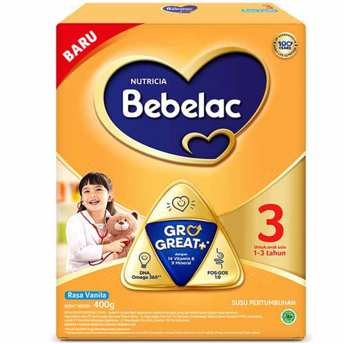 Gambar Bebelac 3 400 Gram Susu Formula Anak 1 - 3 Tahun Box Nutricia - Vanila dari Toko Risky Jakarta undefined Tokopedia