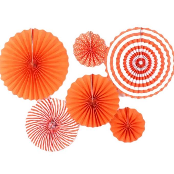 Gambar Paperfan / Paper Fan Flower Set 6in1 Jamin ORI - Orange dari abyaz market undefined Tokopedia