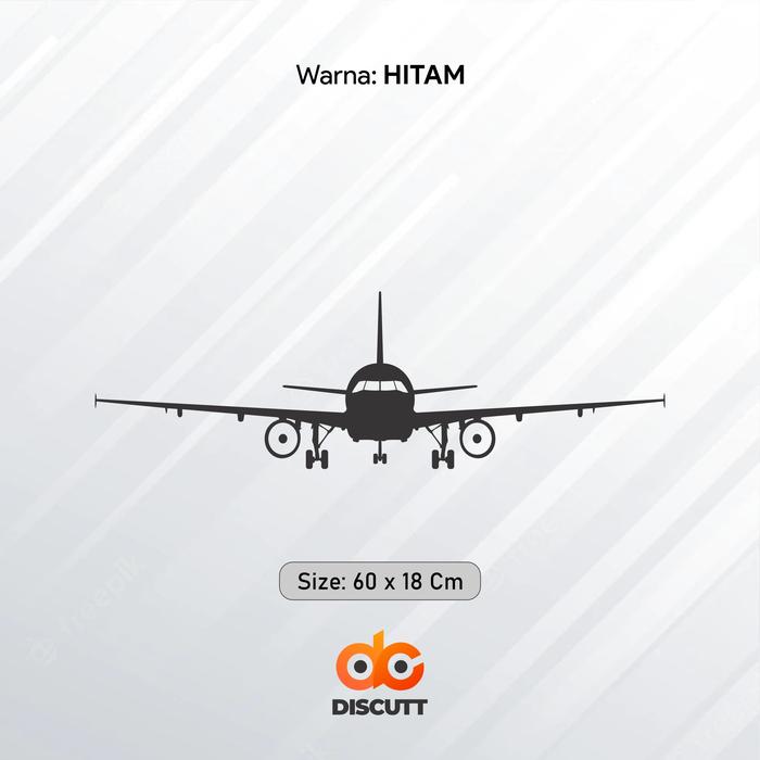 Gambar sticker decal gambar plane atau pesawat untuk kaca belakang mobil - Putih dari discutt undefined 4 Tokopedia