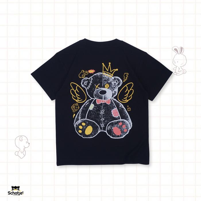 Gambar Schatje! - T-Shirt King Teddy Black - Cotton Super Soft - T-shirt Only, 4-5 yo dari Schatje Kids undefined Tokopedia