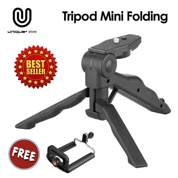 Gambar Portable Mini Tripod Lipat for DSLR, GoPro, Xiaomi Yi, Smartphone - Hitam dari Unitech Shop_NEW undefined Tokopedia