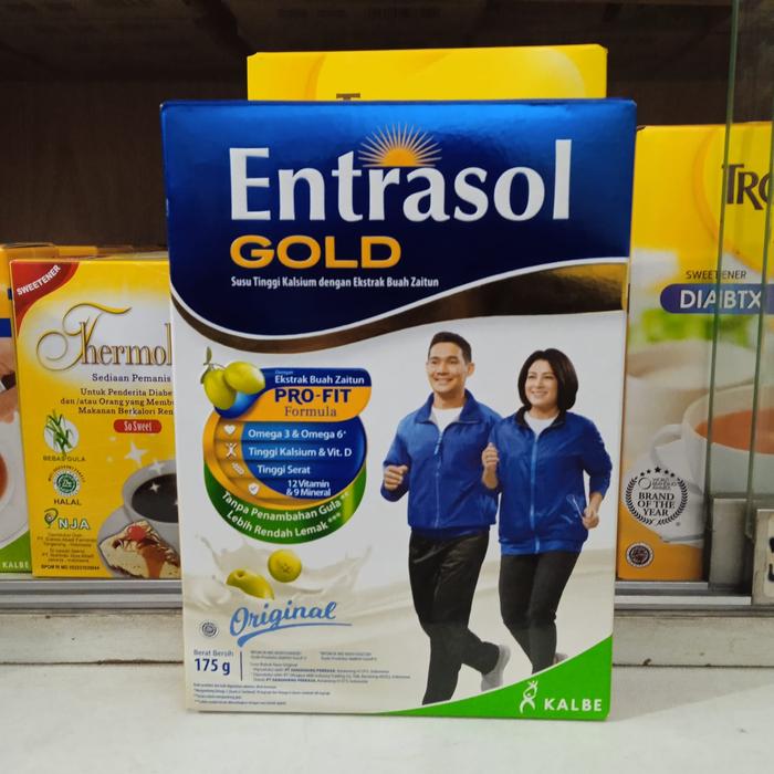 Gambar ENTRASOL GOLD 175 gr - SUSU TINGGI KALSIUM UNTUK LANSIA DIATAS 50 TH - PLAIN(ORIGINAL) dari Medica Online undefined Tokopedia