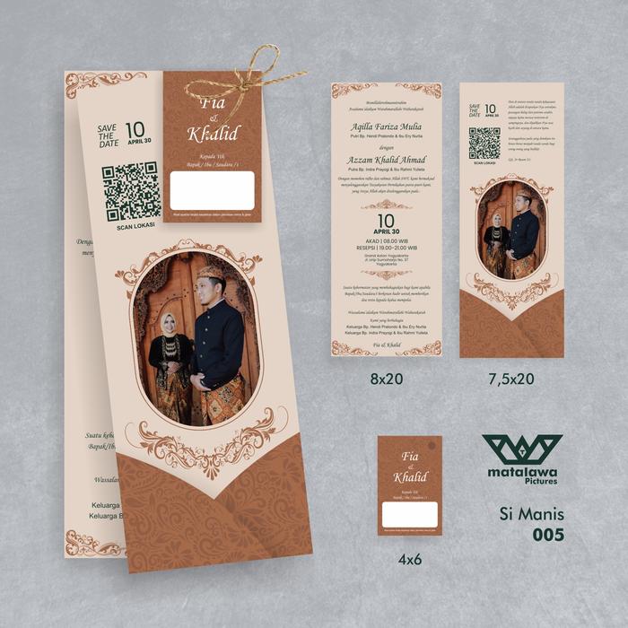 Gambar Cetak Undangan Pernikahan Vintage, Rustic, Elegan, Unik, Si Manis 005 - SI.MAINIS-005, BC dari MATALAWA PICTURES undefined 3 Tokopedia