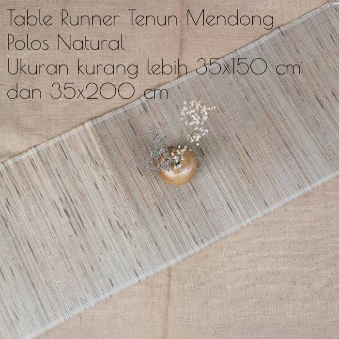 Gambar Table Runner Tenun Mendong Taplak Meja Makan Panjang 150 cm dan 200 cm - Natural, 35x200 cm dari Canopeecraft undefined Tokopedia