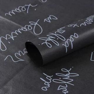 Gambar [ 20 Lembar ] Sydney Wrapping Flower / Kertas Wrapping Bunga - TULISAN - HITAM dari Toko Mawar Kuning undefined Tokopedia