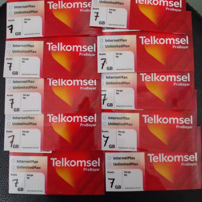 Gambar Kartu Perdana + Kuota Telkomsel 7Gb 1 Bulan dari Nnaina598 undefined Tokopedia