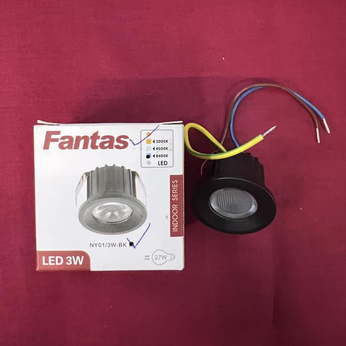 Gambar NY01 Downlight LED Mini Spot Light 3w Bulat Body Hitam Fantas - Putih dari Pojok Jaya Elektrik undefined Tokopedia