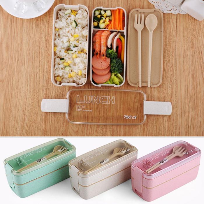 Gambar KOTAK MAKAN BENTO LUNCH BOX SUSUN 2 DAN SUSUN 3 - RANDOM 2 SUSUN dari LadaniShop1 undefined Tokopedia