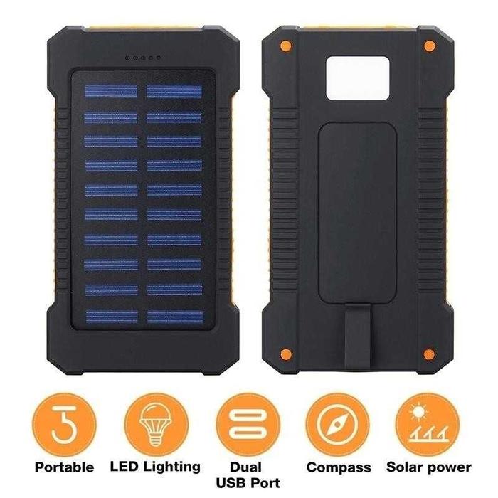 Gambar Waterproof Solar Power Bank dengan Lampu LED 2 USB Port 20000mAh - 20000maH 2usb dari Surveogear_NEW undefined Tokopedia
