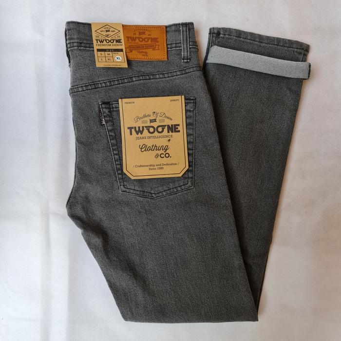 Gambar Celana Jeans Pria Panjang Slim Fit Denim Stretch Abu-abu - Abu-abu, S dari PELABUHAN - JEANS undefined Tokopedia