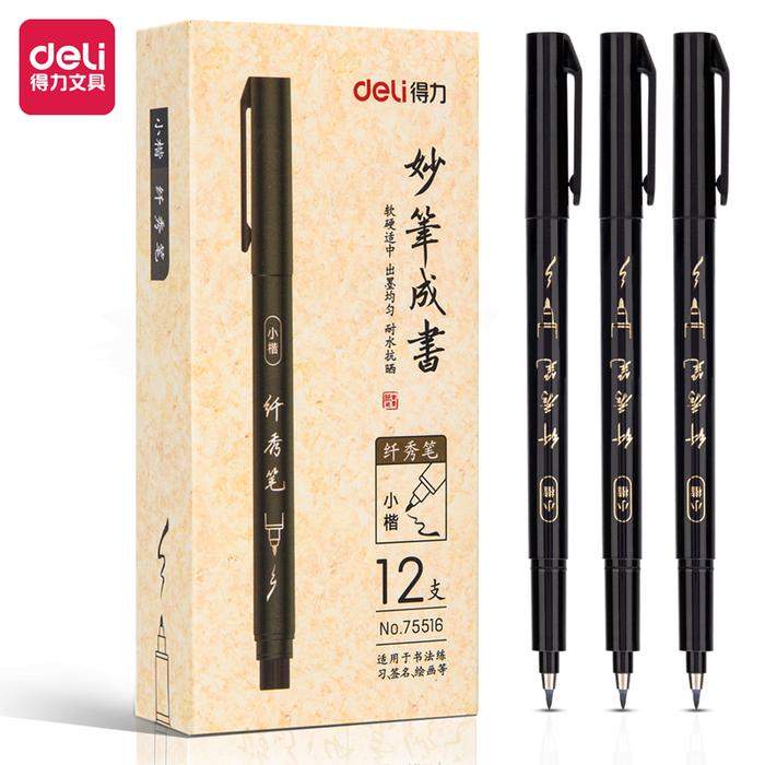 Gambar Deli Calligraphy Pen/Pulpen Pena Kaligrafi Tebal&Mudah Menyerap 75514 - Tinta Sedang dari Deli Stationery Indonesia undefined Tokopedia