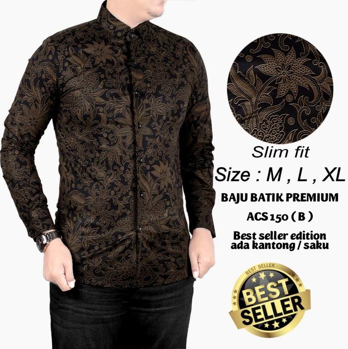 Gambar KEMEJA BATIK PRIA SLIM FIT KING BATIK ACS 150 - ACS 150, M dari FORTUN REMO undefined Tokopedia