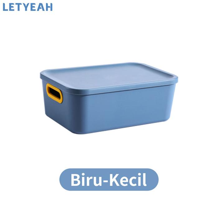 Gambar LetYeah Storage box organizer dengan penutup/ Kotak tempat penyimpanan - Biru-Kecil dari LetYeah Shop undefined Tokopedia