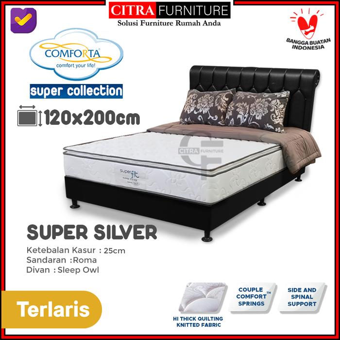 Gambar Comforta Spring bed Super Fit Silver Matras 120x200-Full Set Springbed - CLASIC HB dari Citra furniture undefined Tokopedia
