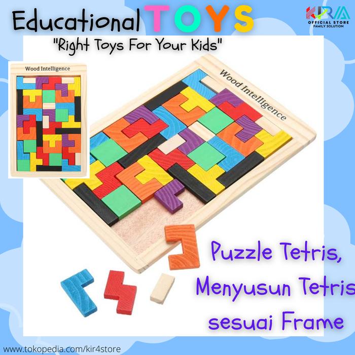 Gambar MAINAN EDUKASI ANAK PUZZLE PIECE TOYS / GAME BALOK KAYU 3D KOMBINASI - TETRIS dari Eazy Tools undefined Tokopedia