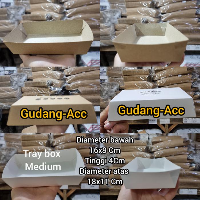 Gambar Tray Box Size M / Paper Lunch Box Tray M - Medium Food Grade isi 50 pc - Tray Box Medium, isi 50pc coklat dari ACC DEPOK undefined Tokopedia