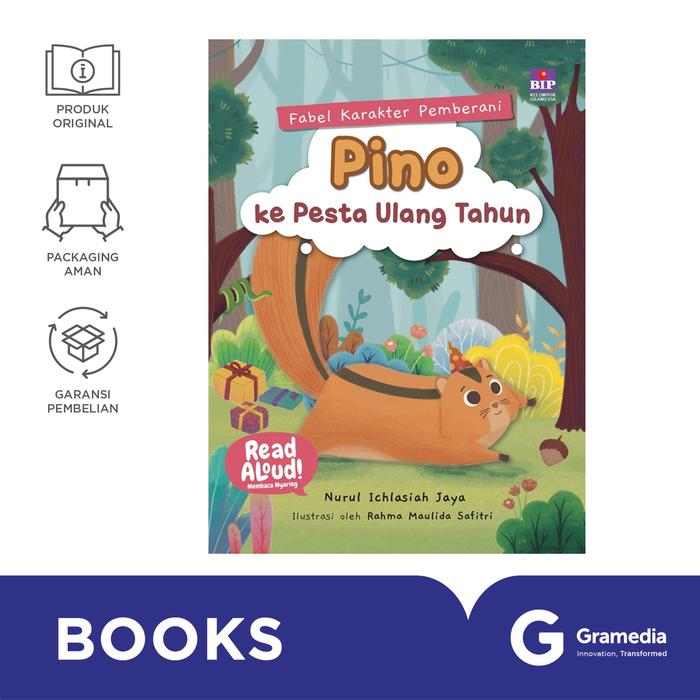 Gambar Buku Fabel Karakter Pemberani: Pino ke Pesta Ulang Tahun dari Gramedia undefined Tokopedia