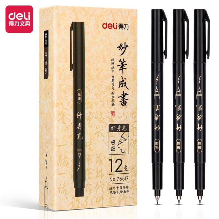 Gambar Deli Calligraphy Pen/Pulpen Pena Kaligrafi Tebal&Mudah Menyerap 75514 - Tinta Tipis dari Deli Stationery Indonesia undefined Tokopedia