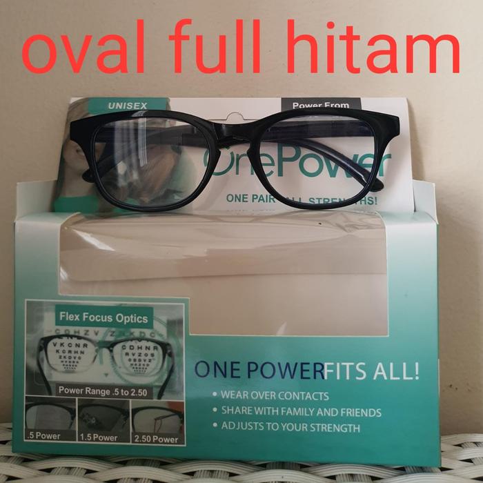 Gambar HK Kacamata one power readers baca plus auto focus unisex wanita pria - OVAL  FUL HITAM dari hokilah85 undefined Tokopedia