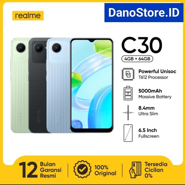 Gambar REALME C30 4GB+64GB (Powerful Unisoc T612 Processor | 5000mAh - Hitam dari DanoStoreID undefined Tokopedia