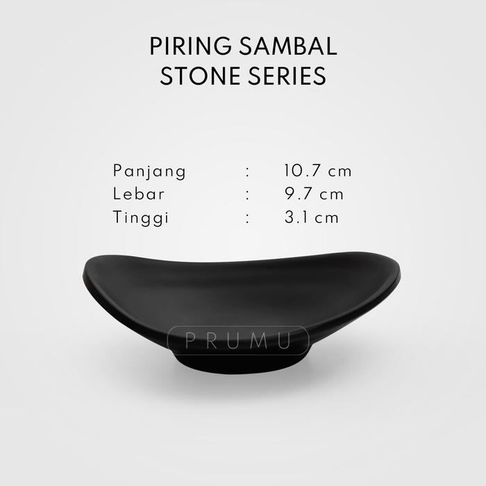 Gambar PRUMU Melamine Stone Series Tableware Piring Mangkok Gelas Warna Hitam - Piring Sambel dari Prumu undefined Tokopedia