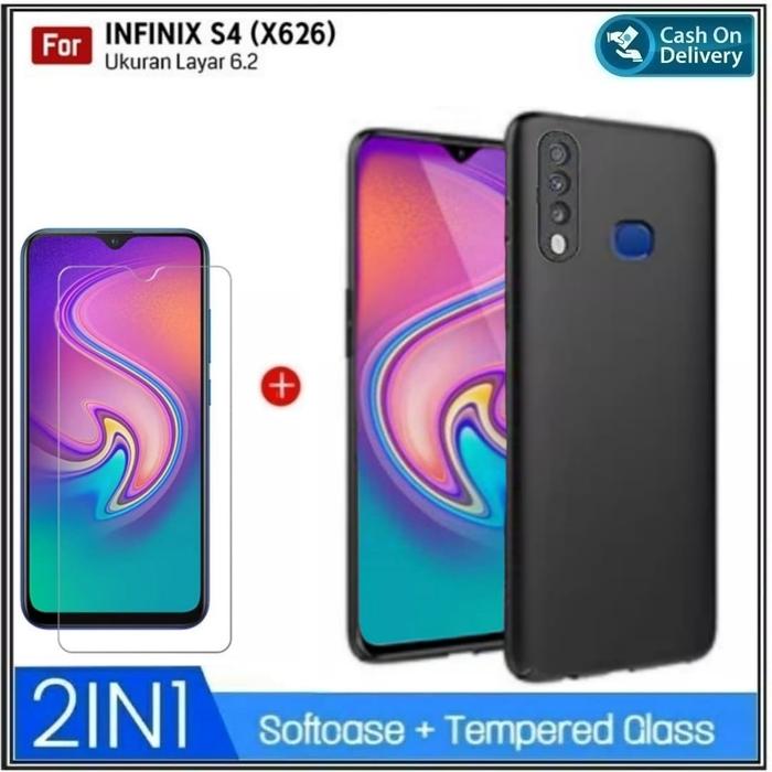 Jual 2IN1 Case Infinix S4 Soft Case Premium Casing Free Tempered