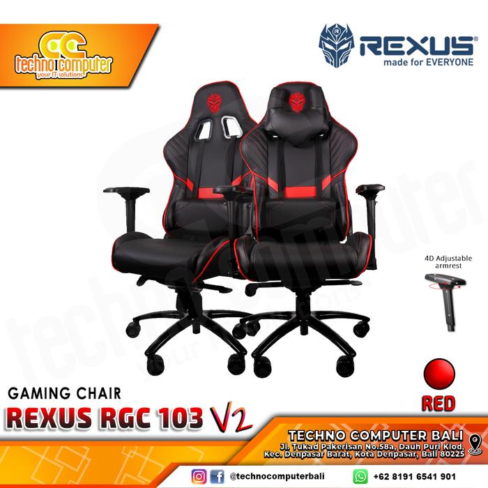 Gambar Kursi Gaming REXUS RGC-103 - Merah dari Techno Computer Bali undefined Tokopedia