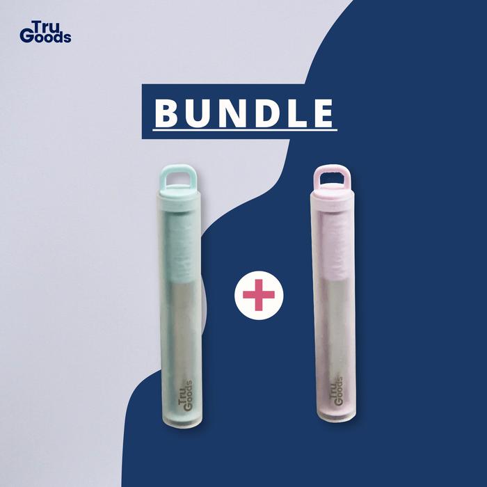 Gambar Foldable Straw Capsule / Sedotan Lipat Silikon Tru Goods Bundle(2pcs) - mint & Purple dari Tru Goods_NEW undefined Tokopedia