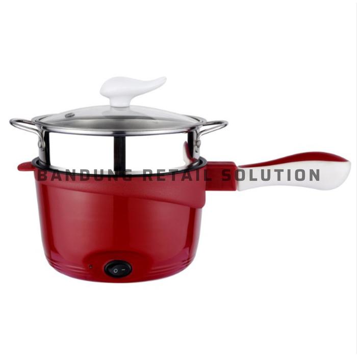 Gambar Panci Elektrik + Saringan Panci Listrik Lapisan Keramik Alat Masak - Merah dari Bandung Retail Solution undefined Tokopedia
