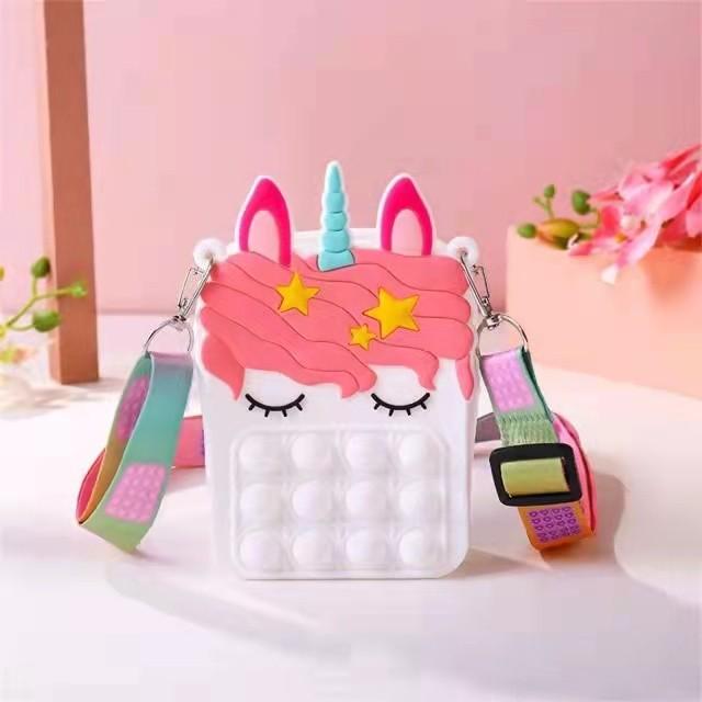 Gambar Tas Popit Pop It Selempang Anak Motif Unicorn Pony Import - Putih dari furuyu store undefined Tokopedia