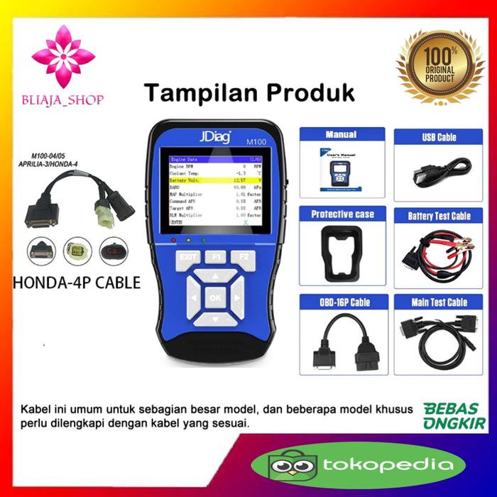 Gambar JDiag M100 Motor Diagnostic Scanner OBD2 Motor Scaner Motor Injeksi - M100+HONDA-4P dari BLIAJA-SHOP undefined Tokopedia