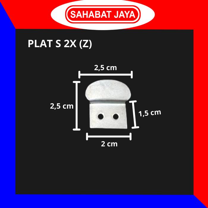 Gambar PLAT S GANTUNGAN PENJEPIT KLEM KACA KAYU S 1X MODEL L / S 2X MODEL Z - PLAT S 2X (Z) dari Sahabat Jaya Bangunan undefined Tokopedia