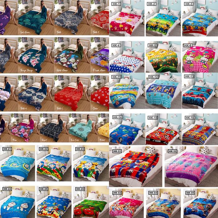 Gambar HK300- Selimut Bulu Dewasa uk 125x175cm - Selimut Dewasa Bulu Motif El - Random dari LuckyHomeDeco88 undefined Tokopedia