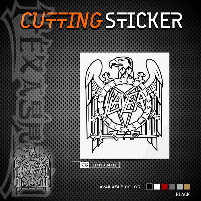 Gambar Cutting Sticker Band Slayer Eagle Logo Outline - Hitam dari Hexagram Stiker undefined Tokopedia