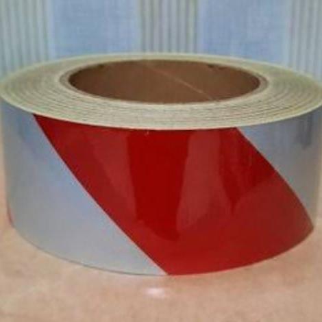 Gambar Stiker Menyala Reflective Scotchlite Sticker Tape Safety Line -5cm - Merah Putih dari SOLUSI 88 undefined Tokopedia