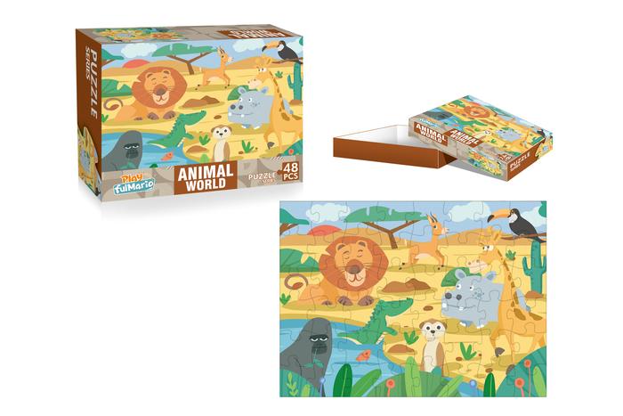 Gambar Mainan Puzzle 48 pcs Animal World Puzzles HW21040375 OHDAE dari PuzzleLand undefined Tokopedia