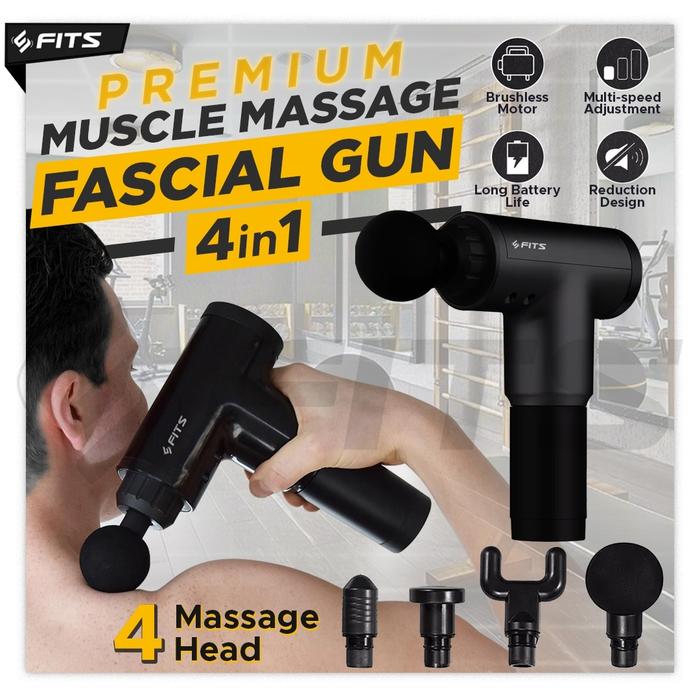 Gambar SFIDN FITS Premium Muscle Massage Fascial Gun | Alat Pijat Portable - Basic 4in1 dari SFIDN FITS Shop undefined Tokopedia