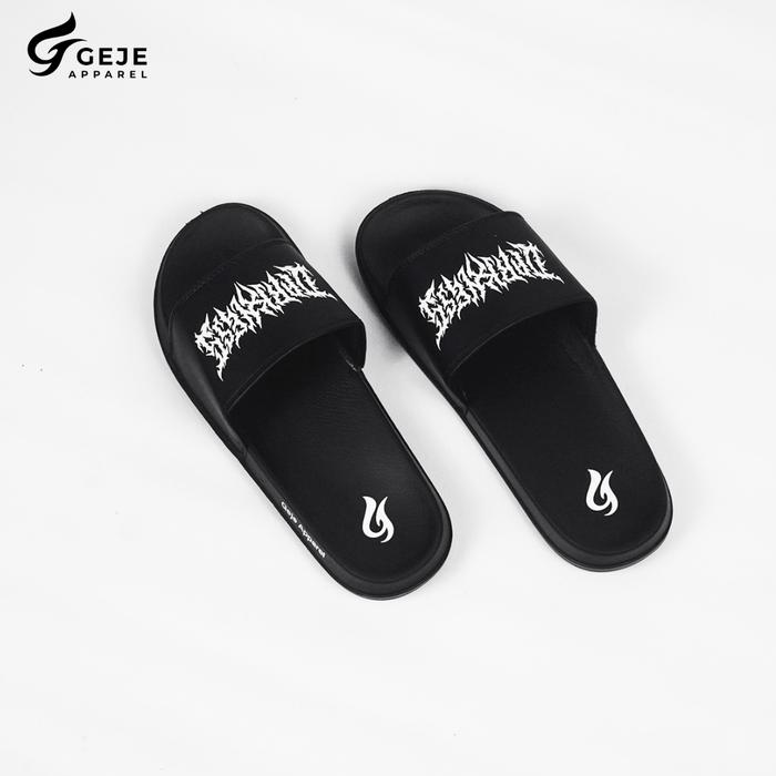 Gambar [SDL00025] Sandal slop / Sandal Slide / Sendal slide slippers Footwear - DARKNESS 001, 43 dari Geje apparel Kab. Ponorogo Tokopedia