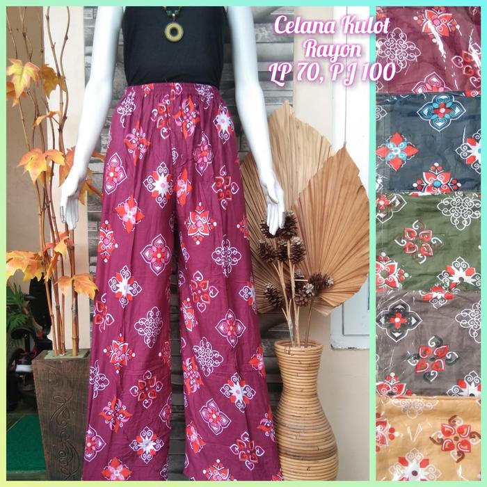 Gambar celana kulot rayon wanita gelap dari D'vina Collection undefined Tokopedia