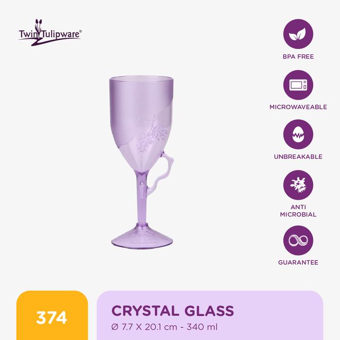 Gambar Gelas Twin Tulipware Crystal Glass - Vio dari Twin Tulipware Indonesia undefined Tokopedia