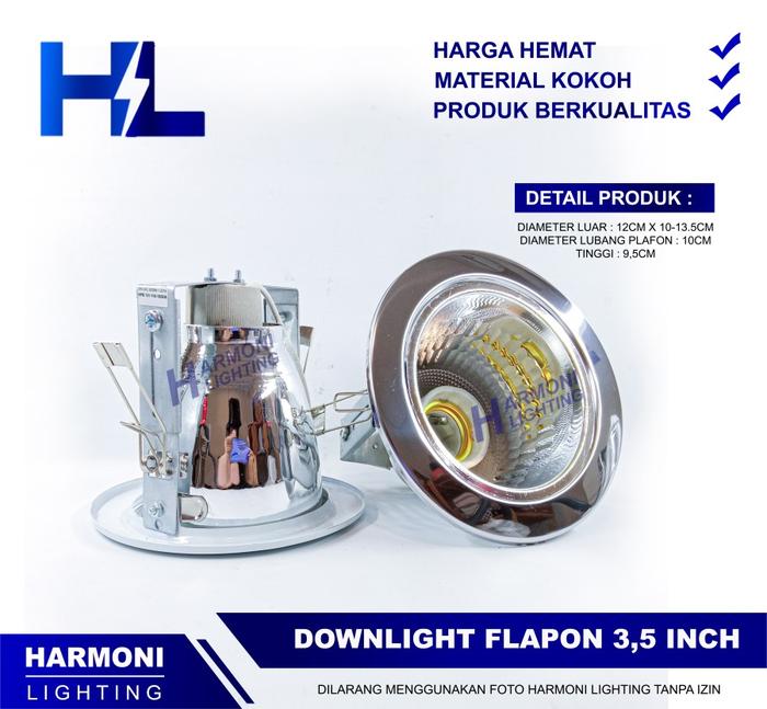 Gambar Kap Fitting Lampu E27 Downlight 3.5/4/5 Inch Inbow Plafon Atap Ceiling - 3.5 inch, Body Putih dari Harmoni Lighting undefined Tokopedia