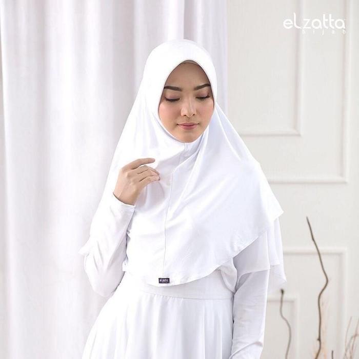 Gambar jilbab bergo polos Elzatta Zaria Casual Hijab Instan Polos daily - Putih dari Intanhijabb undefined Tokopedia