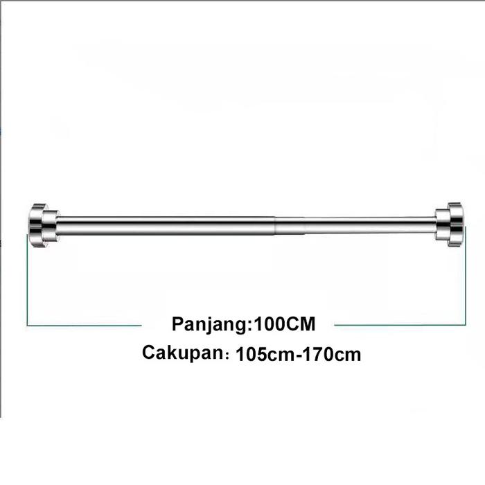 Gambar Megam Tiang Gantungan Suling Baju Multifungsi Hanger Tembok Serbaguna - 105-170 cm dari L THREE undefined Tokopedia