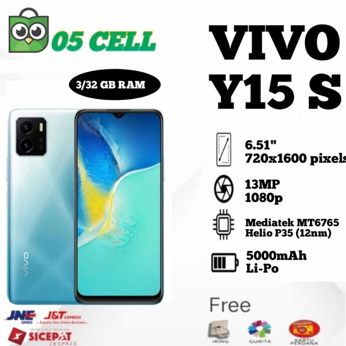 Gambar VIVO Y15S 3/32 RAM 3GB MEMORI 32GB GARANSI RESMI VIVO INDONESIA - Green dari 05Cell undefined Tokopedia