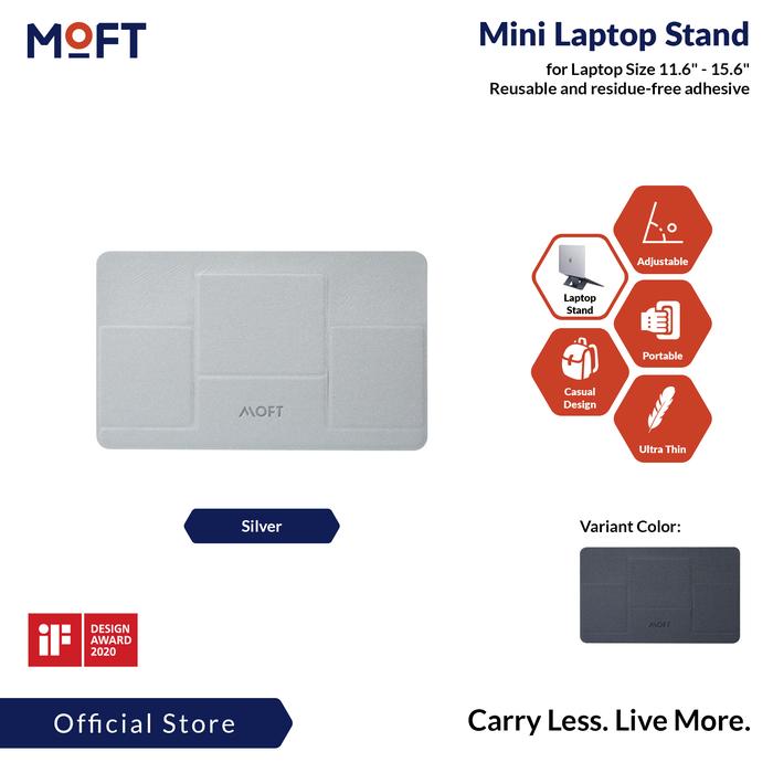 Gambar MOFT Mini Adhesive Stand Laptop / Dudukan Laptop / Tatakan Laptop - SILVER dari MOFT Indonesia Official undefined Tokopedia